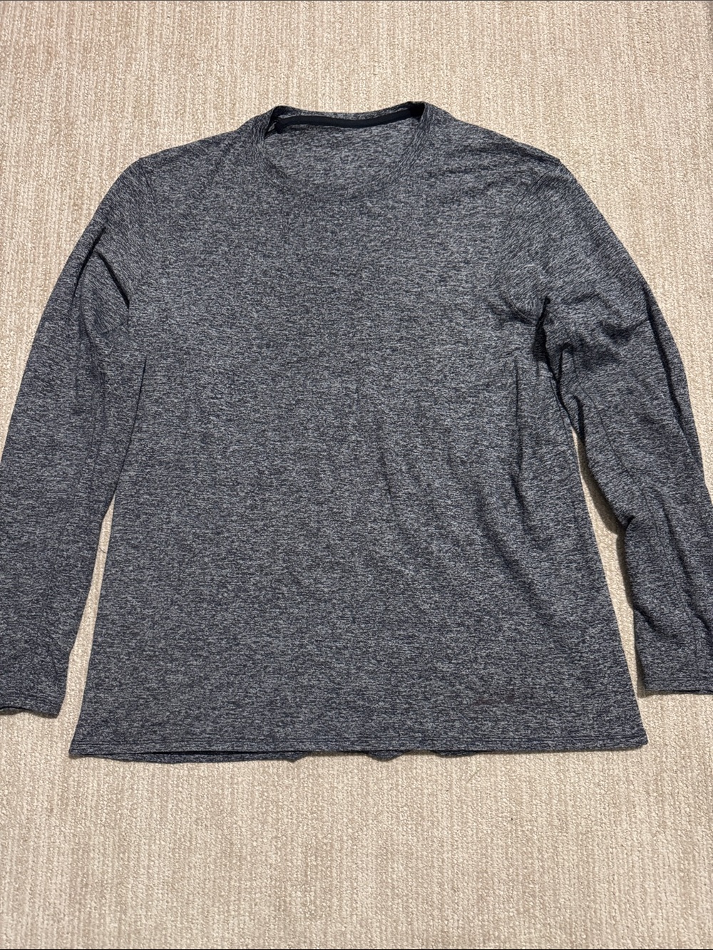 Lululemon Surge Warm Long Sleeve Men L Heathered Black Rulu Running Top